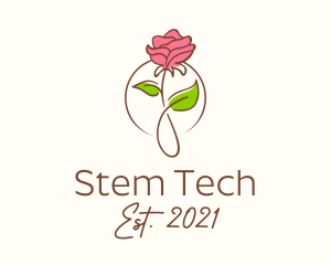 Romantic Rose Flower  logo design