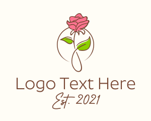 Stem - Romantic Rose Flower logo design