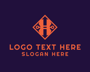 Factory - Industrial Tech Letter H logo design
