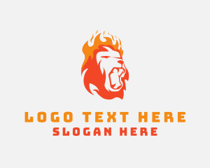 Leo - Wild Lion Flame logo design