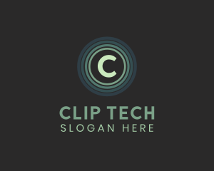 Tech Gaming Circle Glow logo design