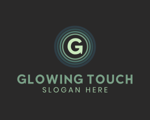 Tech Gaming Circle Glow logo design