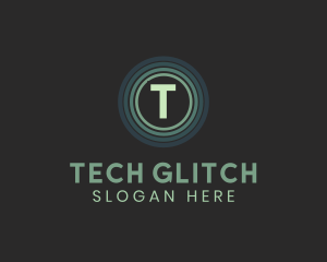 Tech Gaming Circle Glow logo design