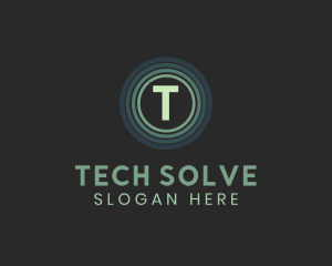 Tech Gaming Circle Glow logo design