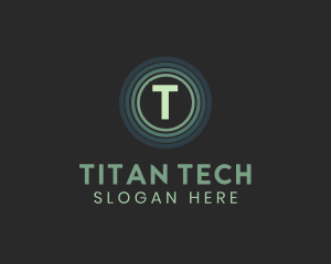 Tech Gaming Circle Glow logo design