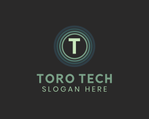 Tech Gaming Circle Glow logo design