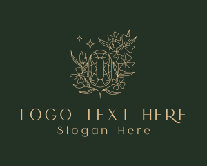 Flower - Golden Elegant Crystal logo design