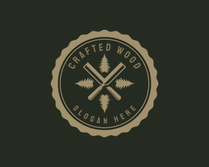 Chisel Wood Carpenter logo design