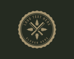 Pine - Chisel Wood Carpenter logo design