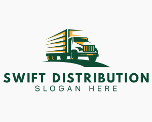 Distribution - Transport Truck Forwarding logo design