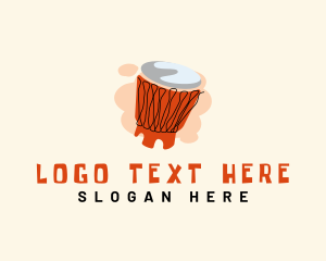 African - Ashiko Tribal Drum logo design