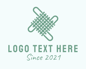 Knitter - Green Weave Textile logo design