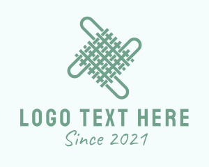 Woven - Green Weave Textile logo design