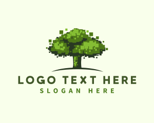 Pixel Tree Technology logo design