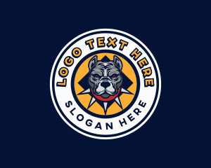 Dog - Pitbull Collar  Gaming logo design