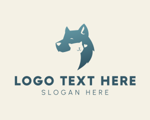 Adorable - Smiling Dog Cat logo design