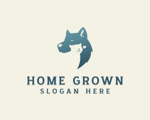 Domestic - Smiling Dog Cat logo design