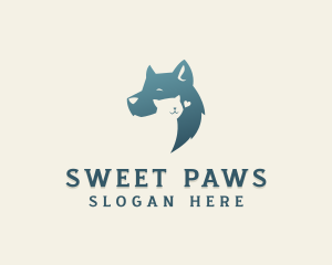 Adorable - Smiling Dog Cat logo design