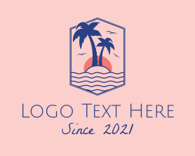 Island - Island Palm Tree Resort logo design