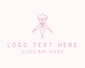 Fashionista - Pink Dress Tailoring logo design