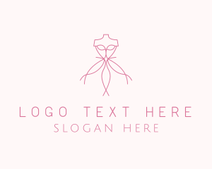 Modiste - Pink Dress Tailoring logo design