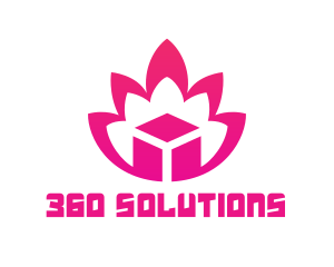 Pink Lotus Cube logo design