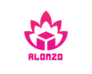 Pink Lotus Cube logo design