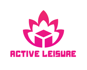 Pink Lotus Cube logo design