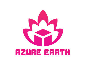 Pink Lotus Cube logo design