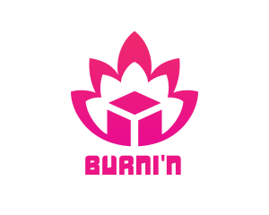 Pink Lotus Cube logo design