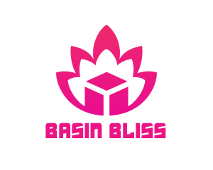 Pink Lotus Cube logo design