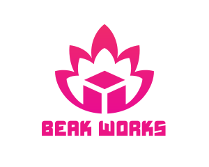 Pink Lotus Cube logo design