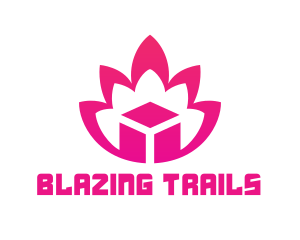 Pink Lotus Cube logo design