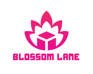 Pink Lotus Cube logo design