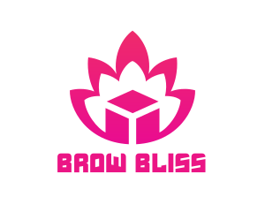 Pink Lotus Cube logo design