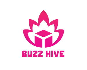 Pink Lotus Cube logo design