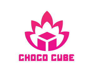 Pink Lotus Cube logo design