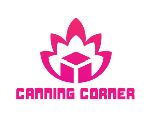 Pink Lotus Cube logo design