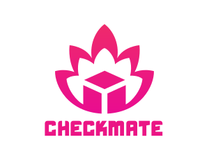 Pink Lotus Cube logo design