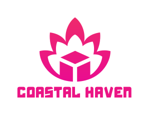 Pink Lotus Cube logo design