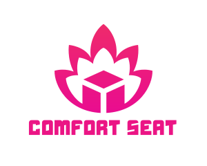 Pink Lotus Cube logo design