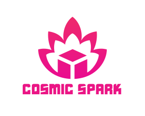 Pink Lotus Cube logo design