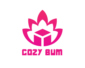 Pink Lotus Cube logo design