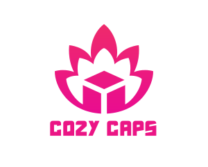 Pink Lotus Cube logo design