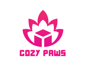 Pink Lotus Cube logo design