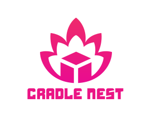 Pink Lotus Cube logo design