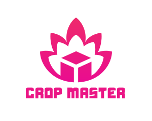 Pink Lotus Cube logo design