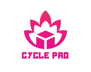 Pink Lotus Cube logo design