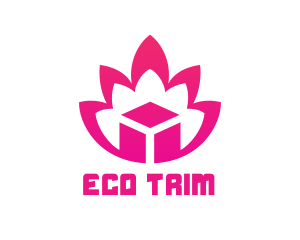 Pink Lotus Cube logo design