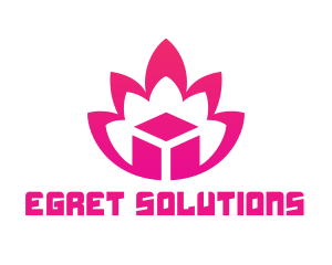 Pink Lotus Cube logo design